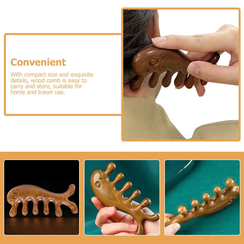 Ebony Massage Comb Man Miss Hair Massager Scalp Brush Medicated Scratcher