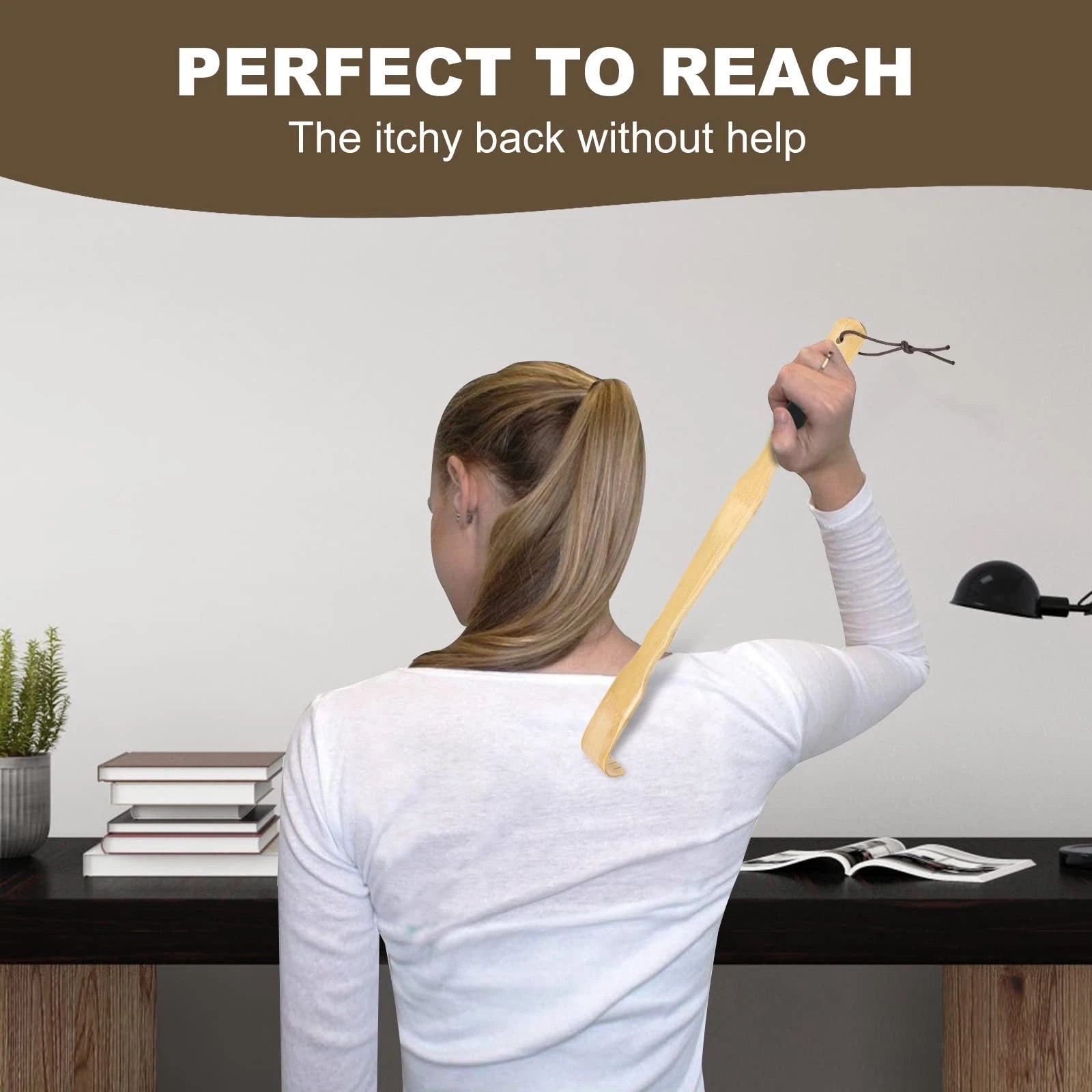 2 Pack Bamboo Back Scratcher 17" Long Handle for Adults with Gift Packaging