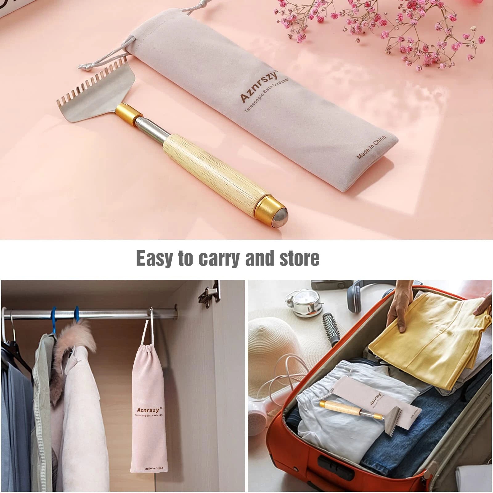 Back Scratcher with 2Pcs Detachable Wide Claws Heavy-Duty Backscratchers for ...
