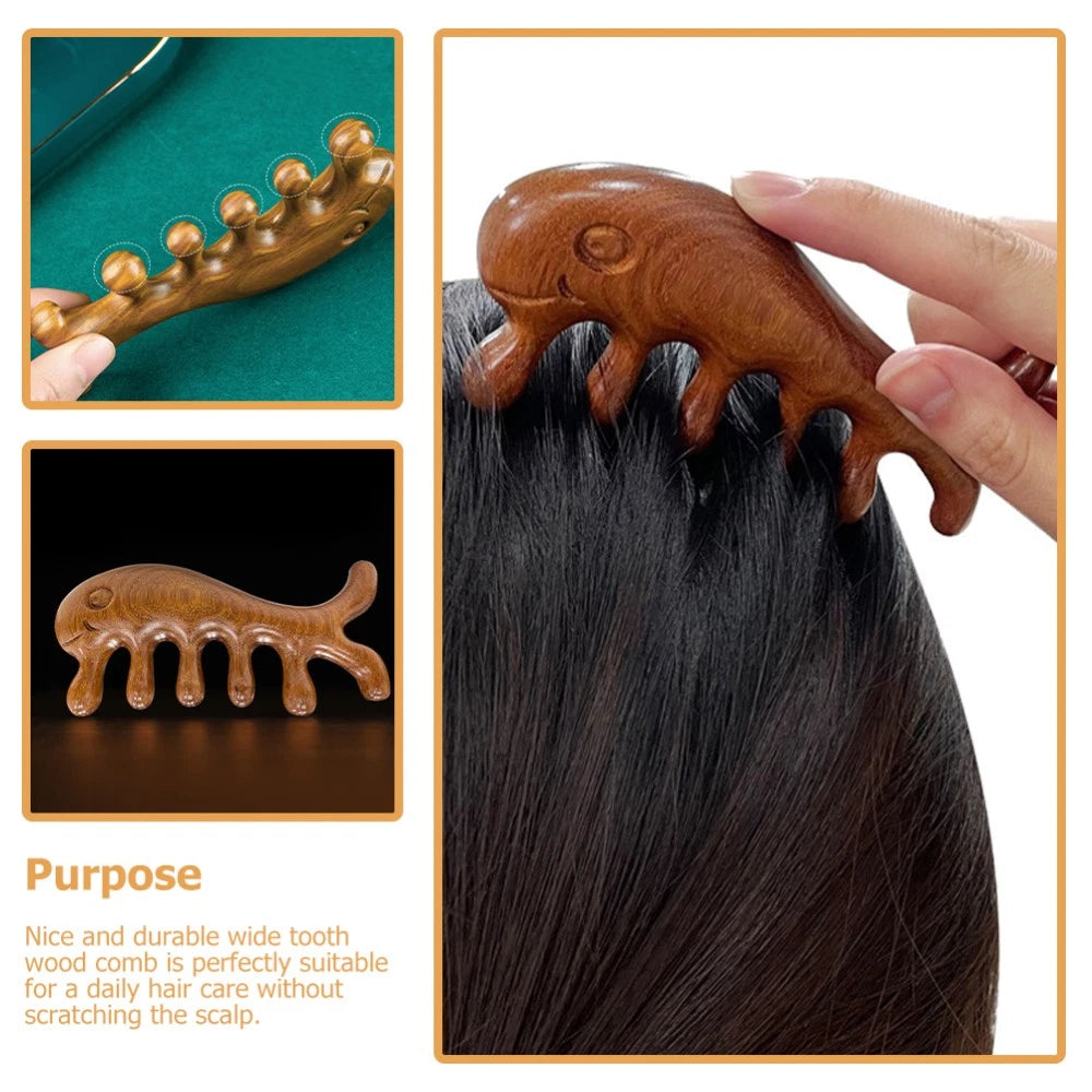 Ebony Massage Comb Man Miss Hair Massager Scalp Brush Medicated Scratcher