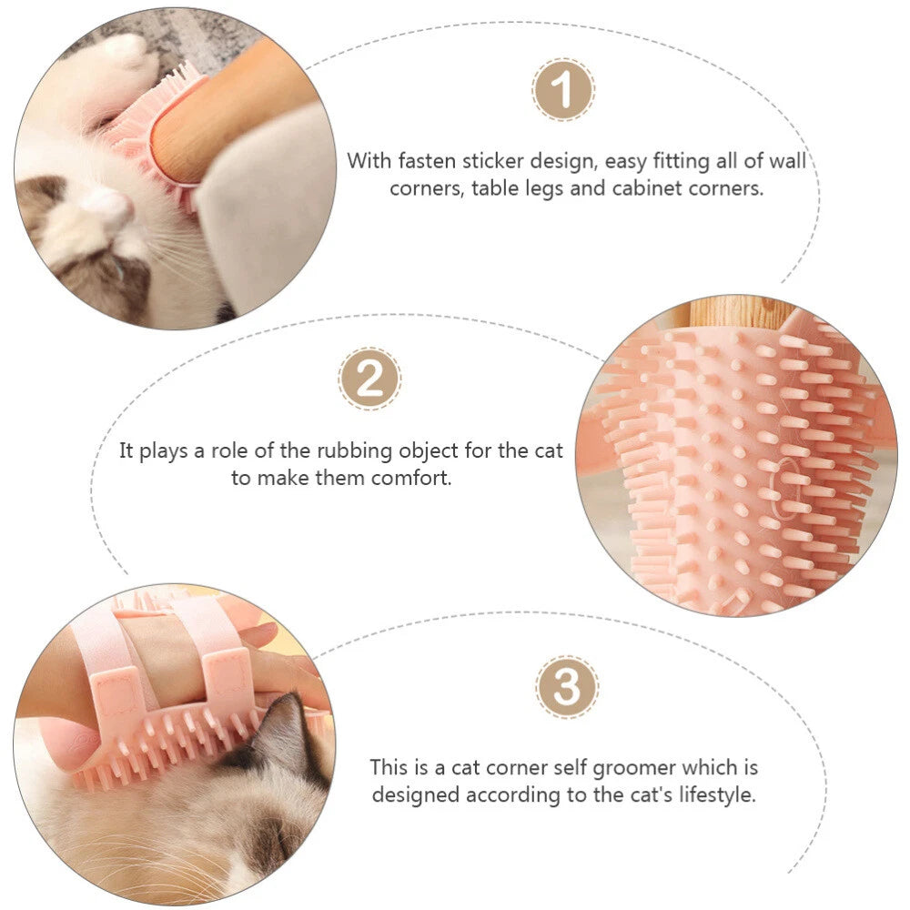 Cat Bow Scratcher Kitten Trimmer Brush Cat Delivers Pet Bath Brush-