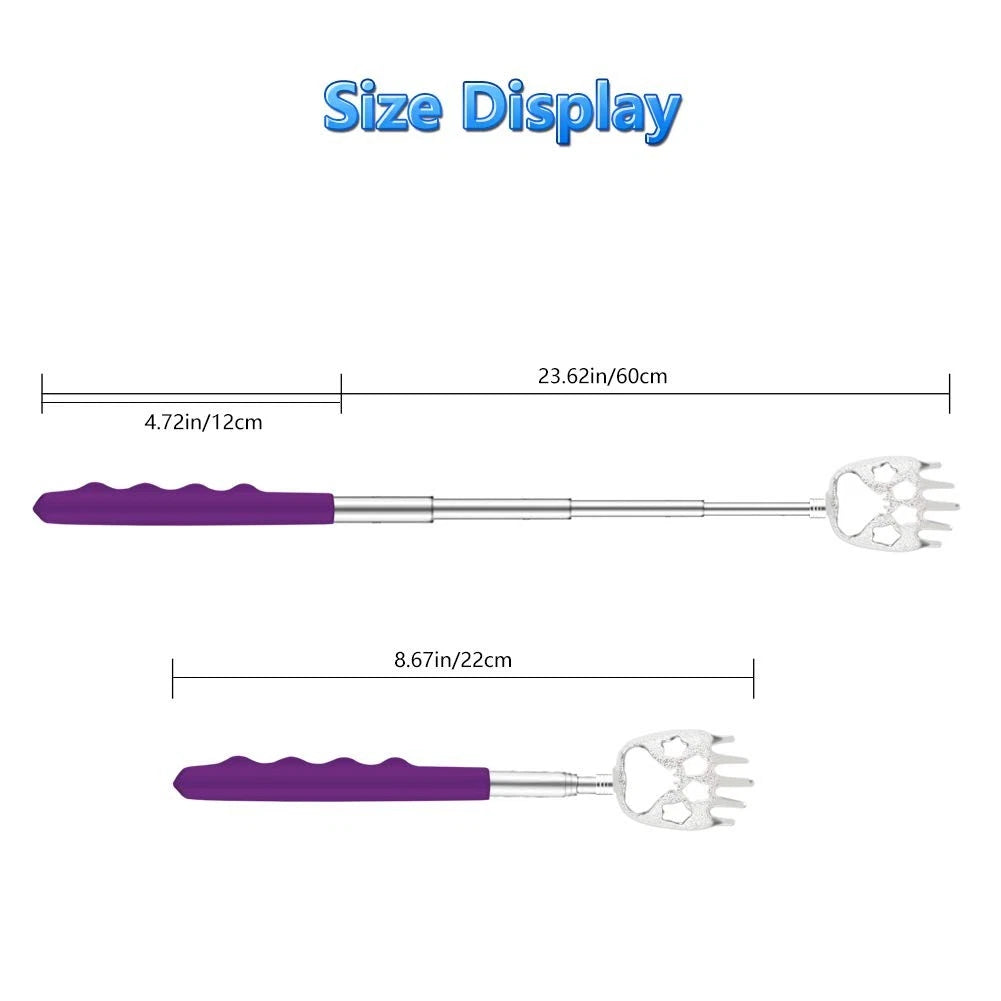 6 Pack Telescoping Back Scratcher - Bear Claw - Portable Extendable Backscr