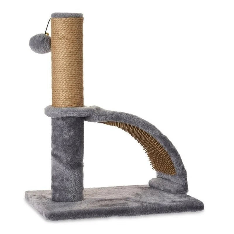 Rubber Massager Jute Cat Scratching Post Multi-Activity Pom-Pom Toy Scratcher US