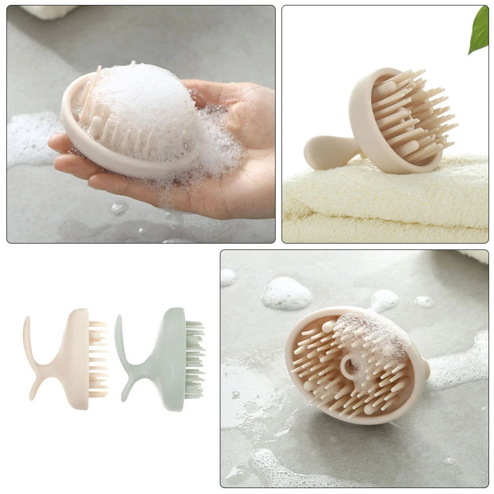 2pcs shower brush head scratcher massager brain massager helmet hair massager-