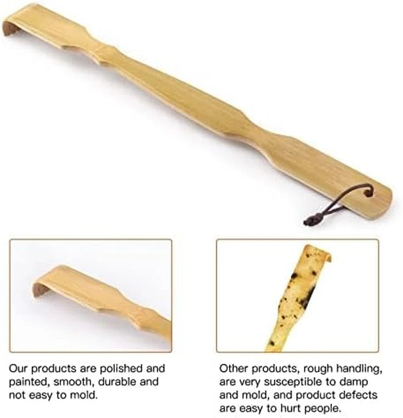 2 Pack Bamboo Back Scratcher,100% Natural Bamboo Back Scratchers for Itching Rel