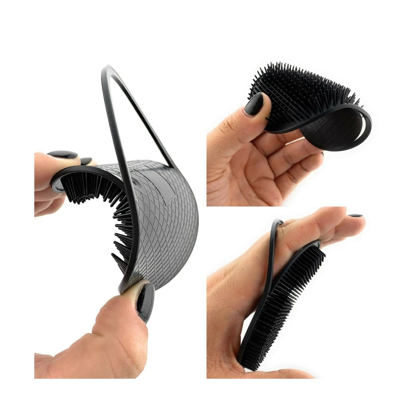 GBS Soft Pocket Shower Palm Hair Brush 1.48 OZ Massager Head Scratcher 3 Pack