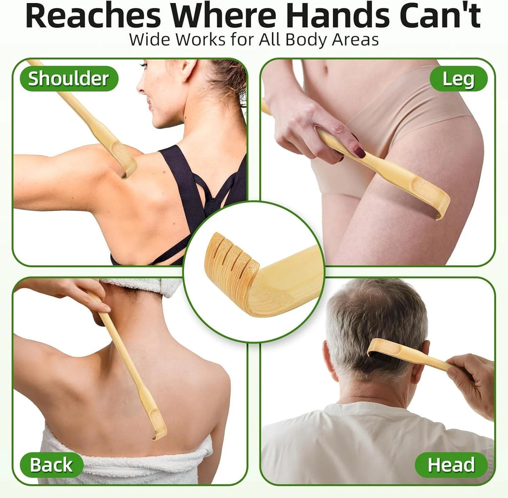 Eco-Friendly 8-Pack Bamboo Back Scratcher Set - Perfect Gift for Father's Day