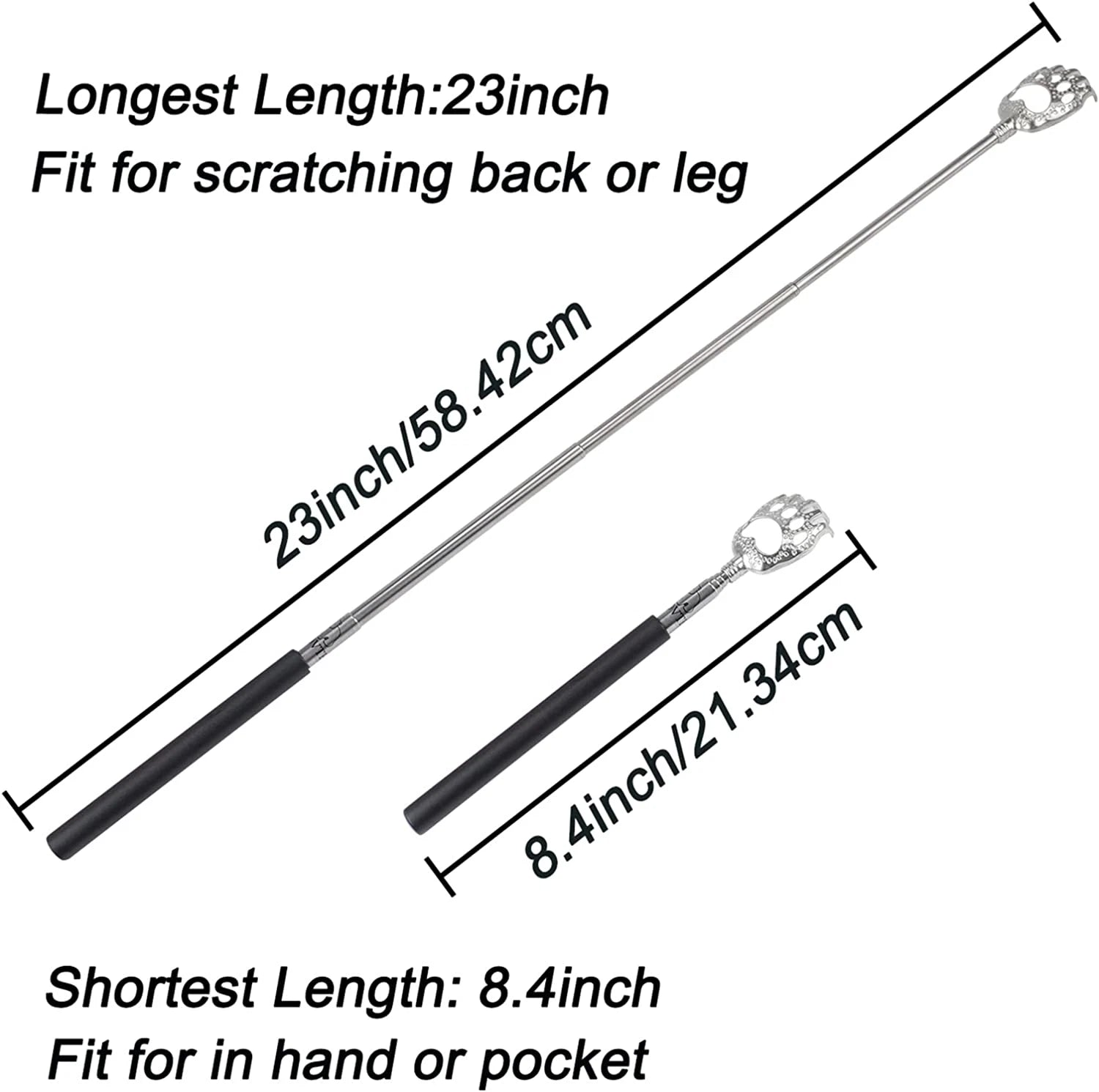 Bear Claw Extendable Back Scratcher for Men Women, Stocking Stuffers for Adults