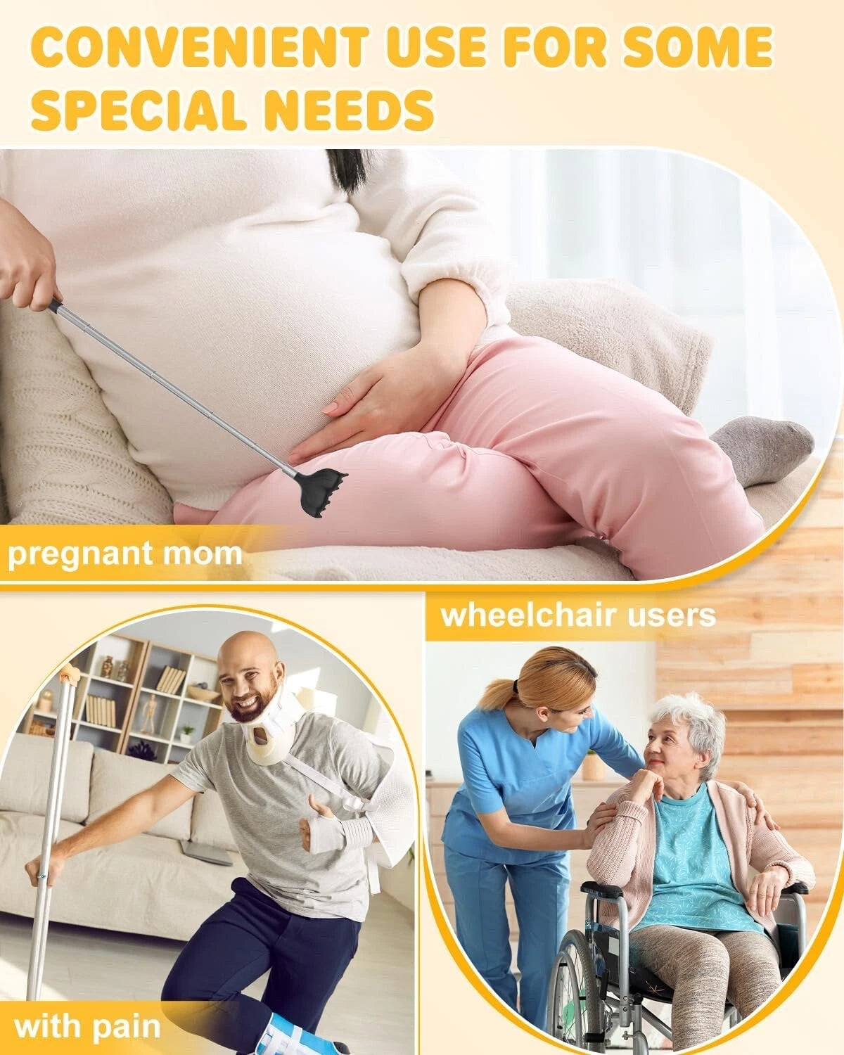 Back Scratcher: Extendable 3in1  Cool Gadget Unique Claw Head