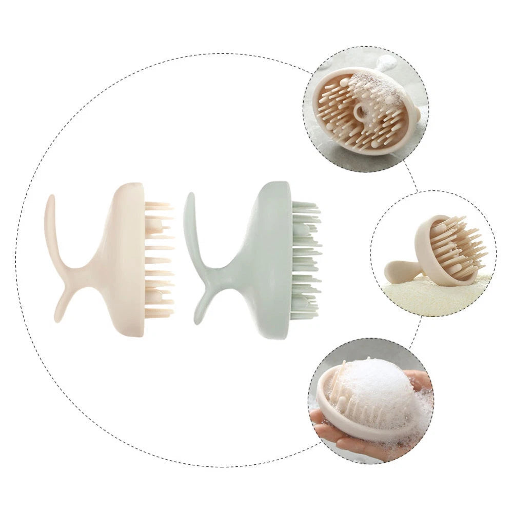 2pcs shower brush head scratcher massager brain massager helmet hair massager-