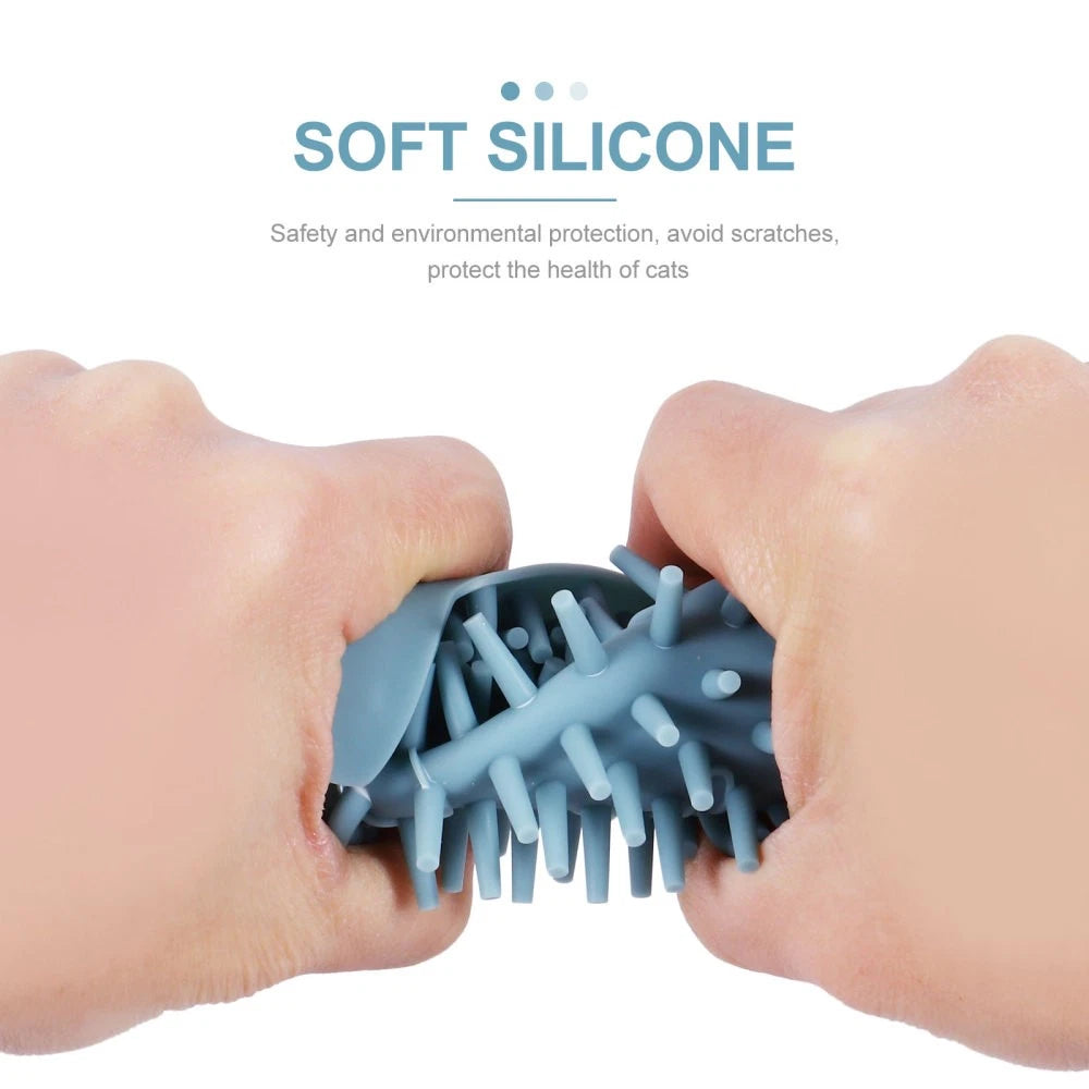 Cat Scratcher Silicone Massage Brush Bridegroom Massager for Cats Soft