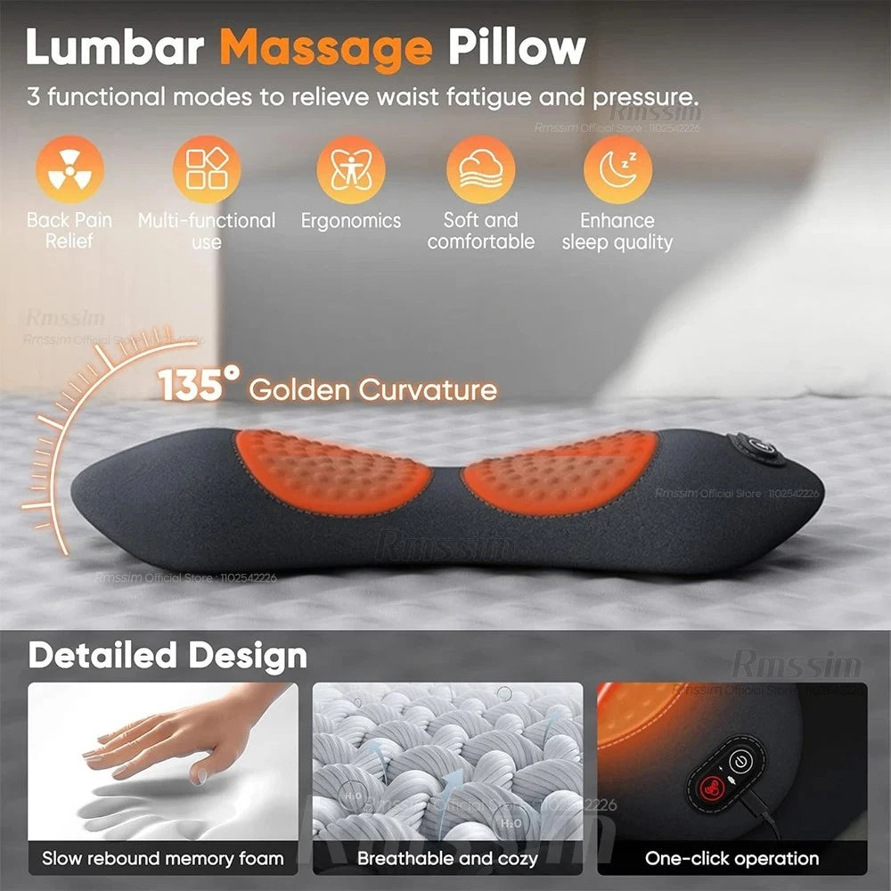 3-In-1 Back Massager with Relief Bed Sleeping Shiatsu Deep Tissue Portable Shoul
