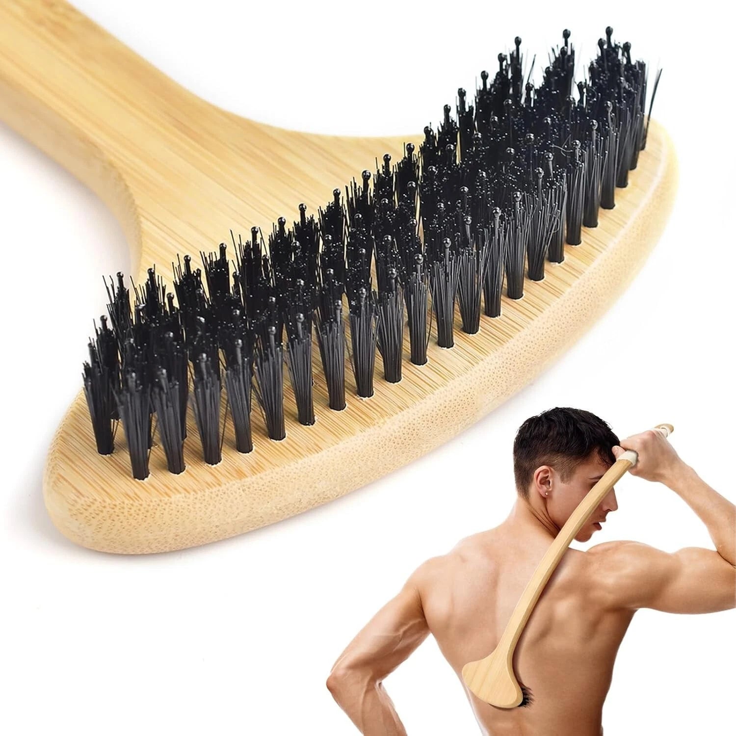Curved 22” Bamboo Back Scratcher with Comfortable Grip for Full Body Relief