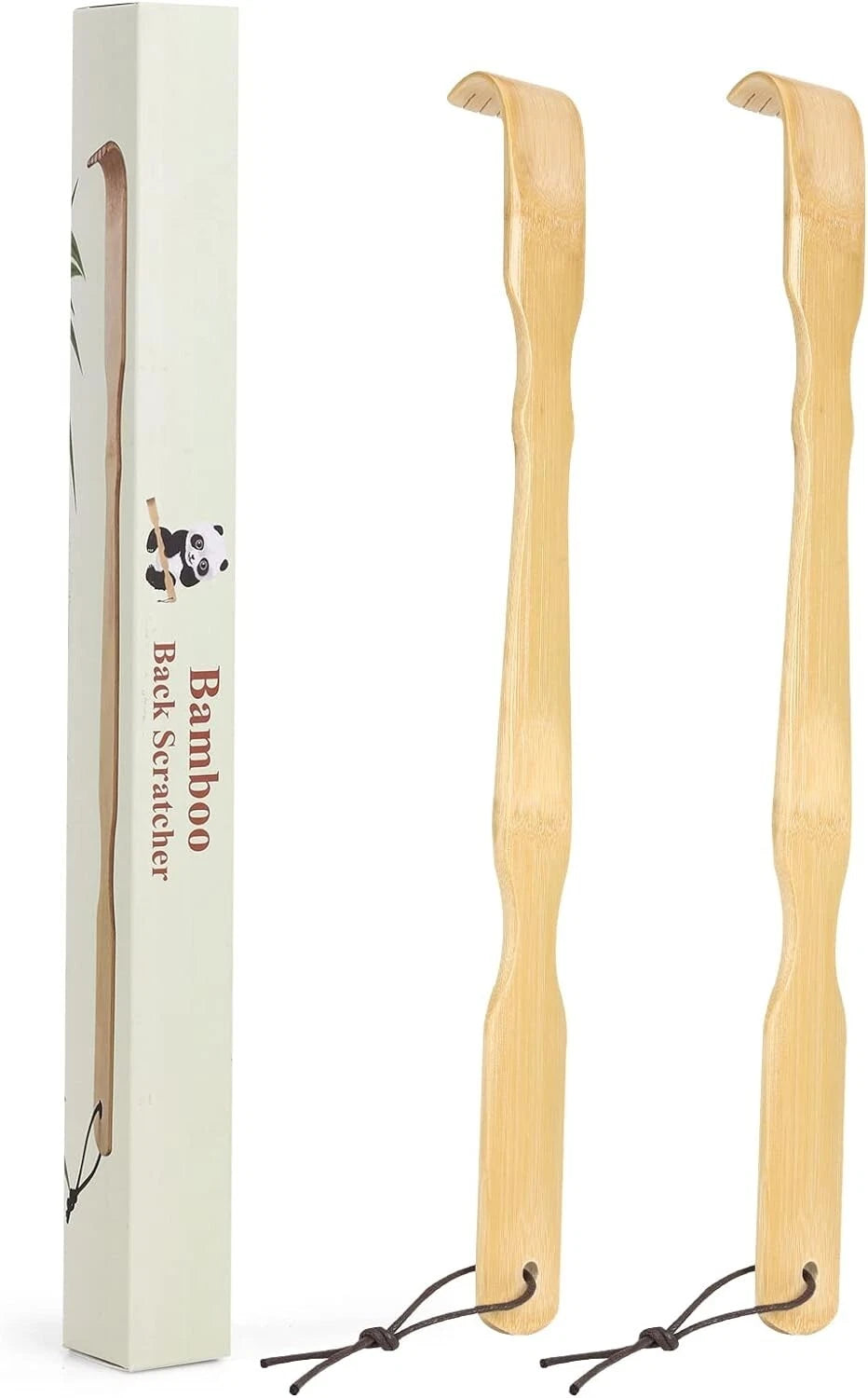 2 Pack Wooden Bamboo Back Scratcher, 17 Inch Long Handle Back Scratchers