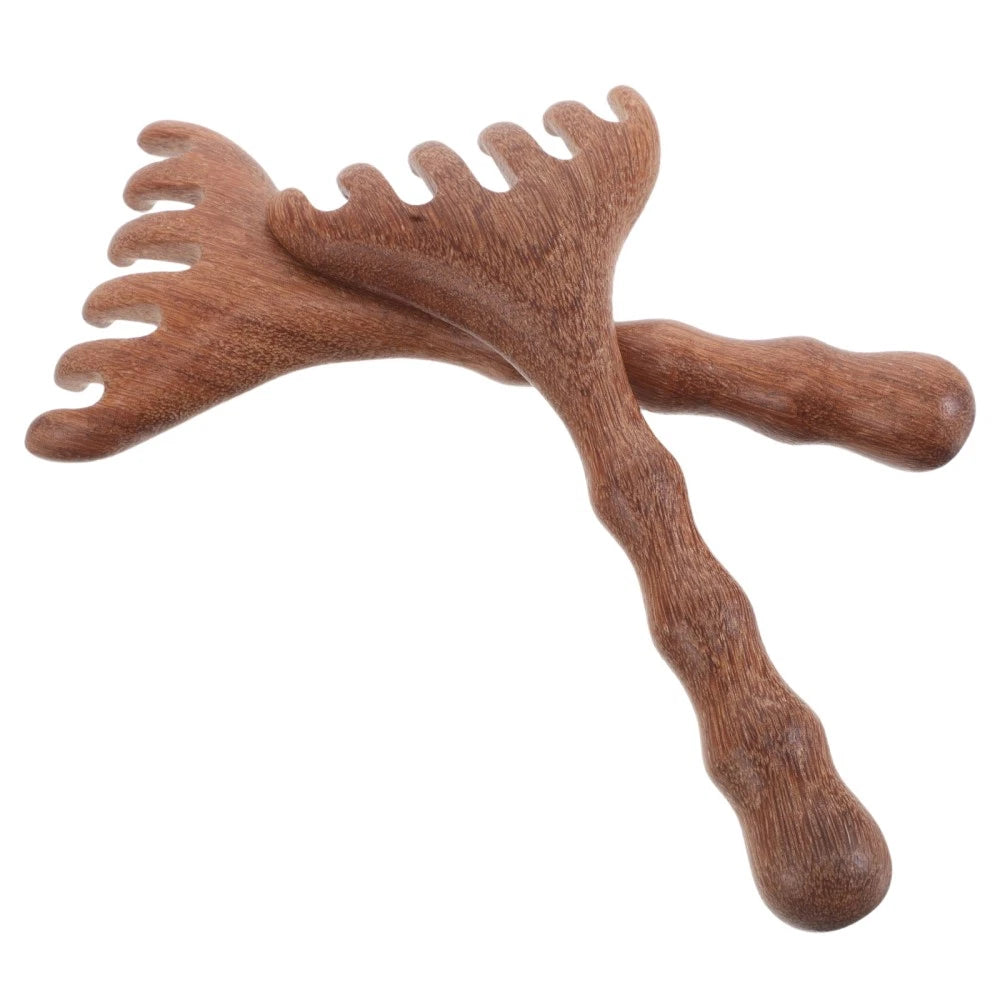 8 pcs Head Massager Scalp Wooden Portable Head Scratcher Massager Wood Combs