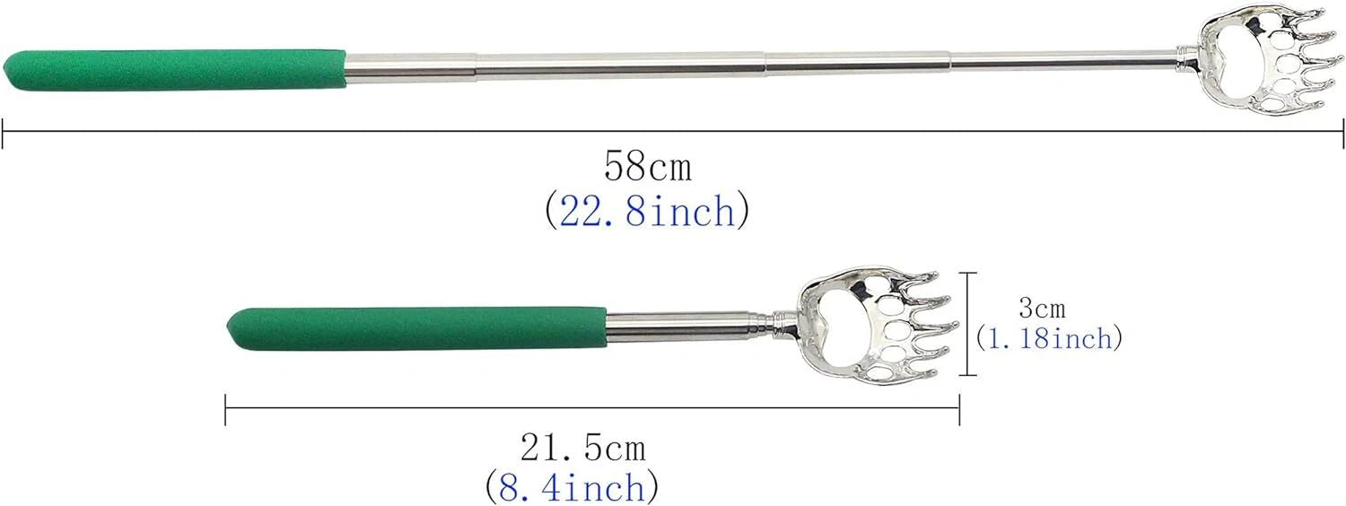 4pcs Telescoping Back Scratcher, Portable Extendable Telescopic Bear Claws Metal
