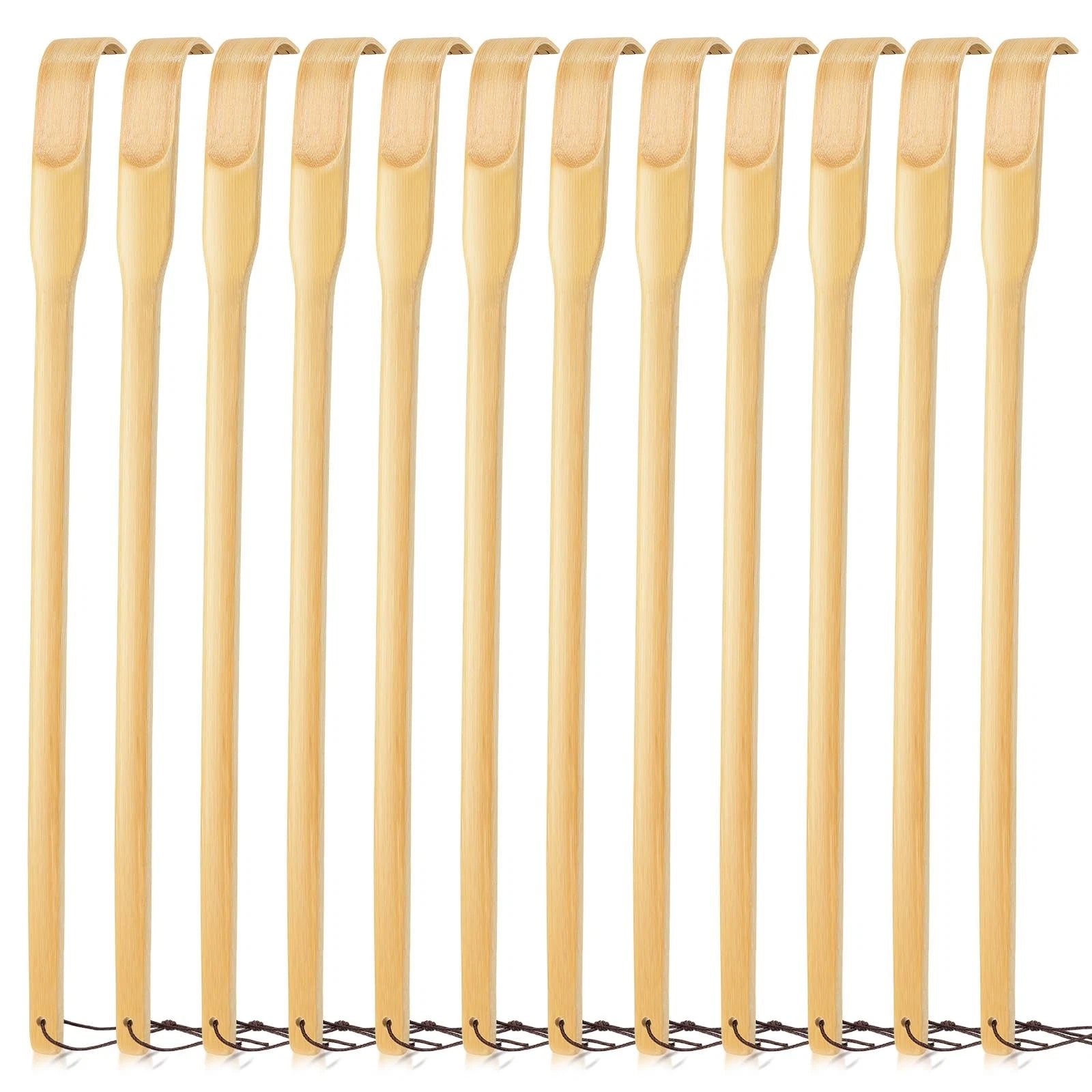 12 Pack Bamboo Back Scratchers, 16.5" Long Handle, Natural for Adults Men Women