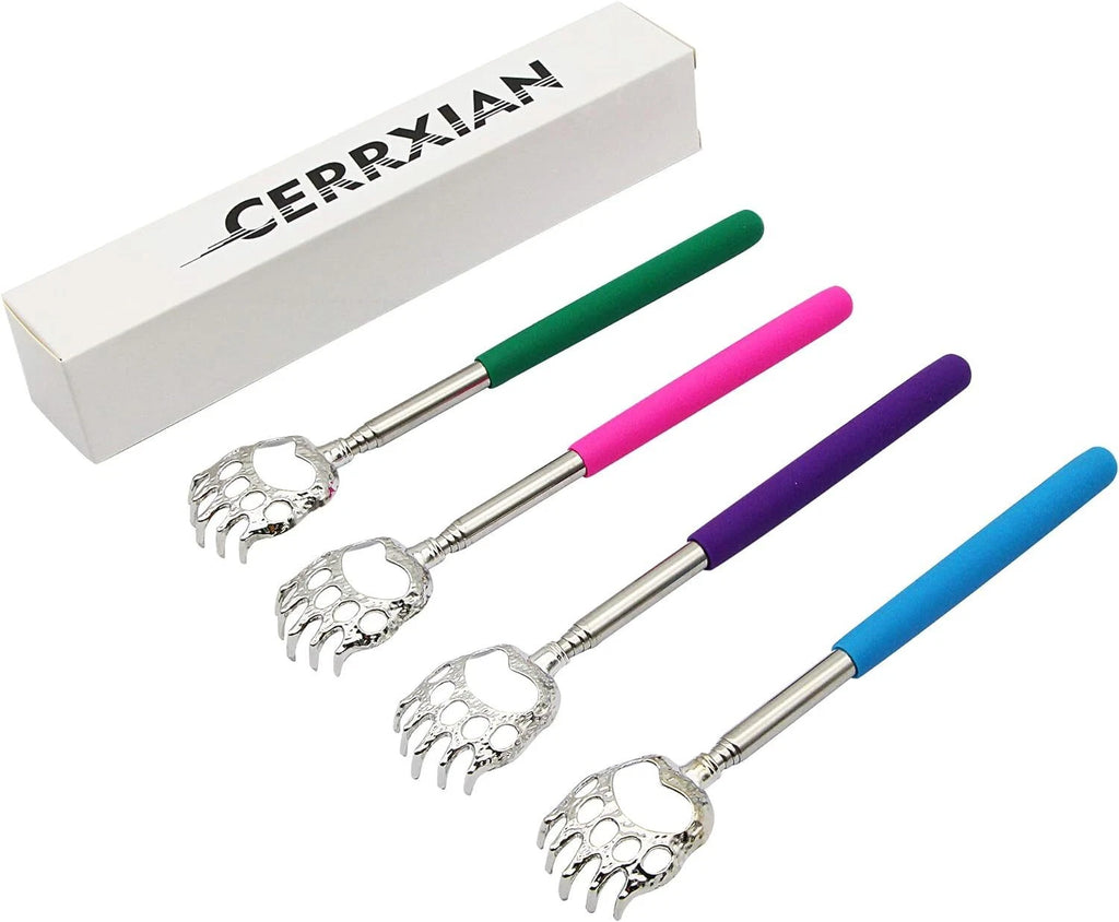 4pcs Telescoping Back Scratcher, Portable Extendable Telescopic Bear Claws Metal