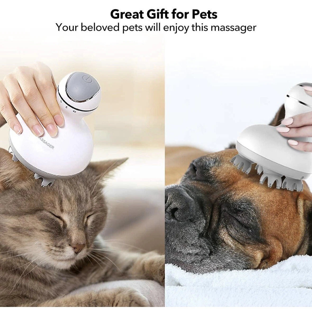 LATME Scalp Massager - 4 Heads, Portable Head Scratcher, Stress Relief Gift