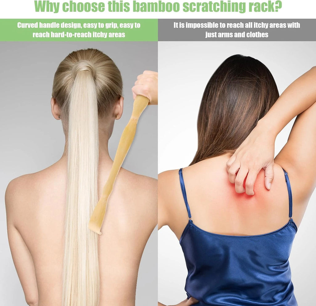 2 Pack Wooden Bamboo Back Scratcher for Adults Men Women, Small Funny Gifts for
