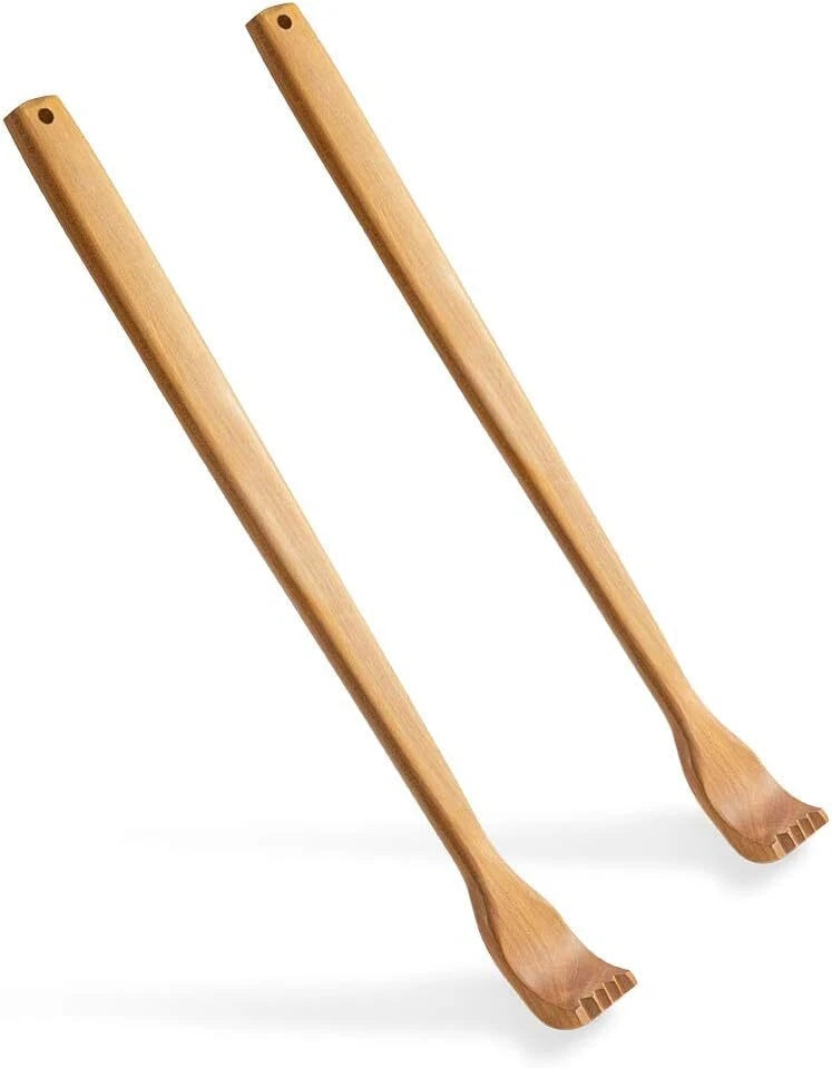 2 Pieces Back Scratcher, Wooden Manual Long Handle Back Scratchers for Men and