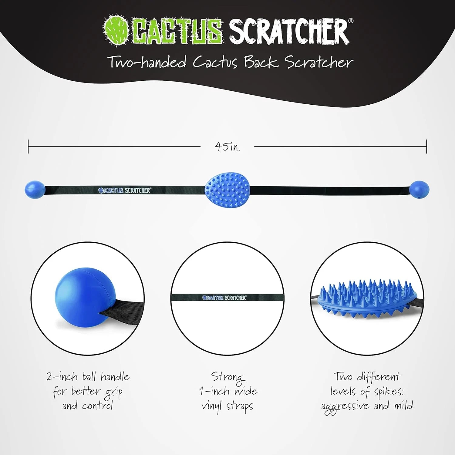 Original Back Scratcher for Itching Relief, 2-Sided Aggressive & Soft Spikes, Lo