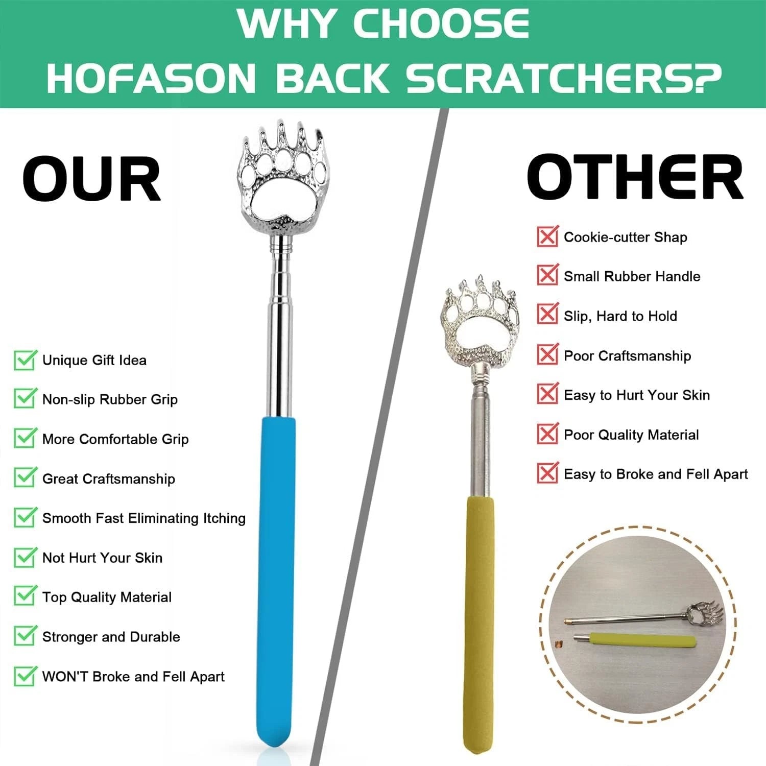 6 Pack Extendable Back Scratchers - Perfect Gifts for Dad & Special Occasions