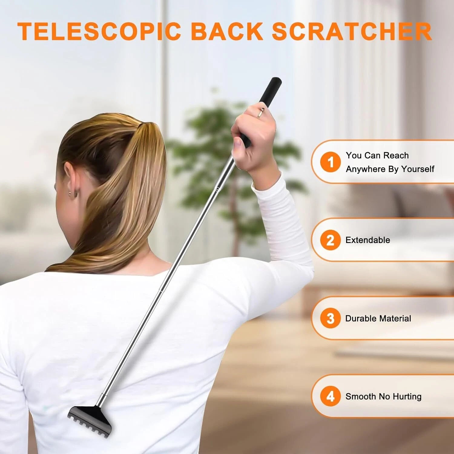 6 Pack Extendable Back Scratcher - Portable Telescoping Metal Back6 Pack Extenda