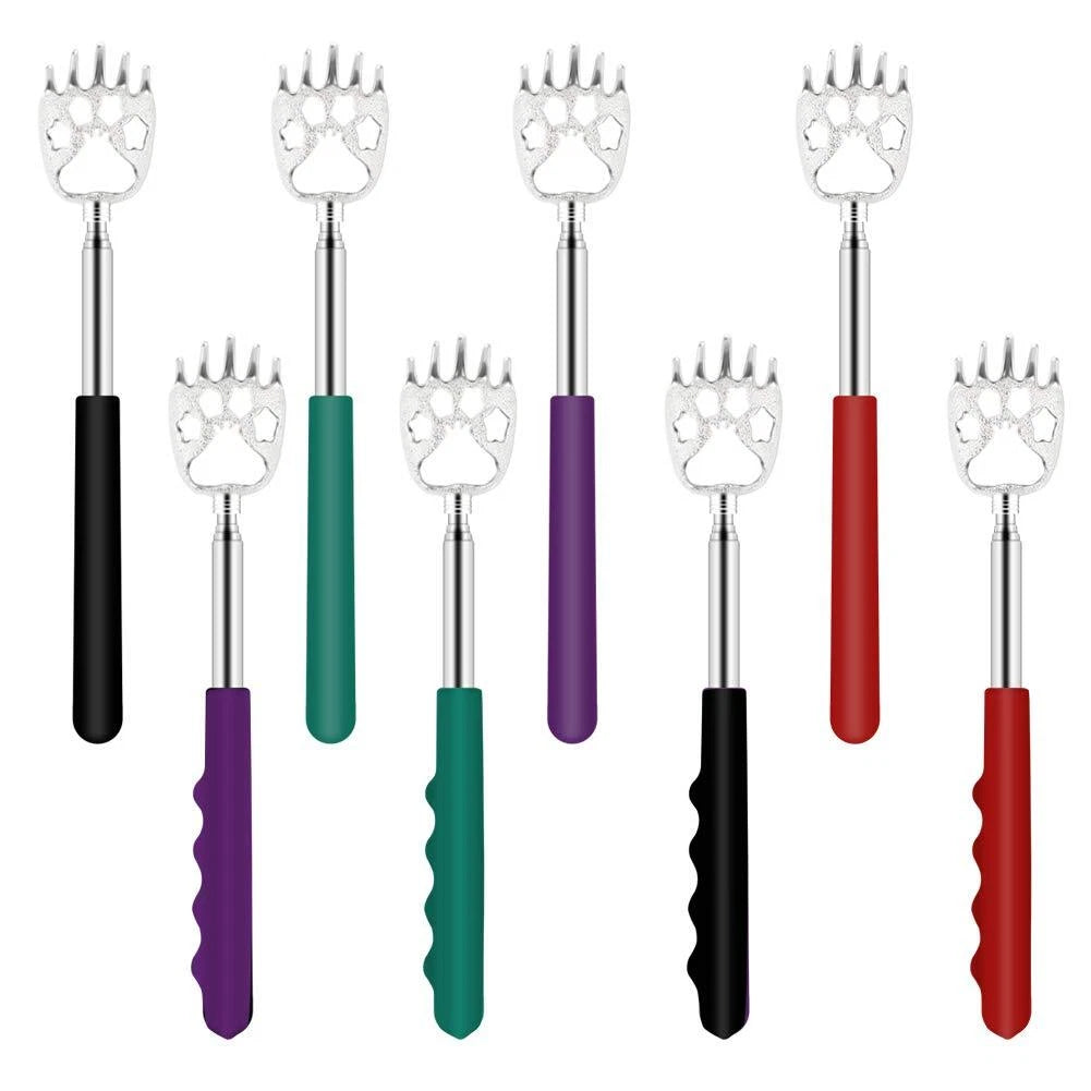 8 Pack Telescoping Back Scratcher Bear Claw Back Scratcher with Rubber Handle