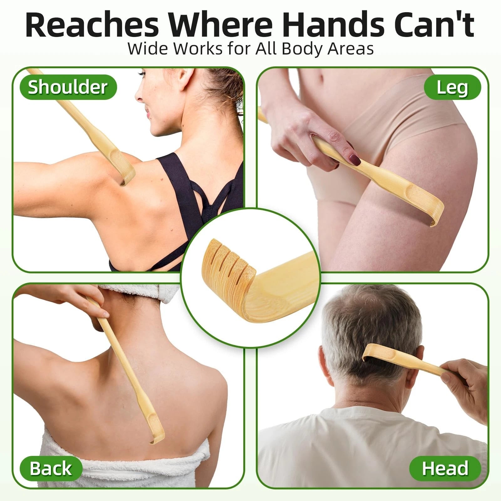 12 Pack Bamboo Back Scratchers, 16.5" Long Handle, Natural for Adults Men Women
