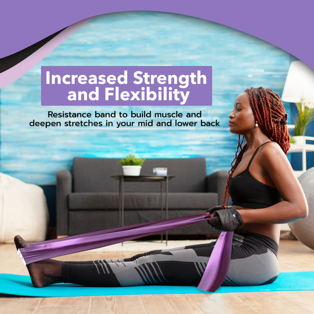 Back Stretcher Kit Cushion Pad, Massage Ball Resistance Band and Drawstring Bag
