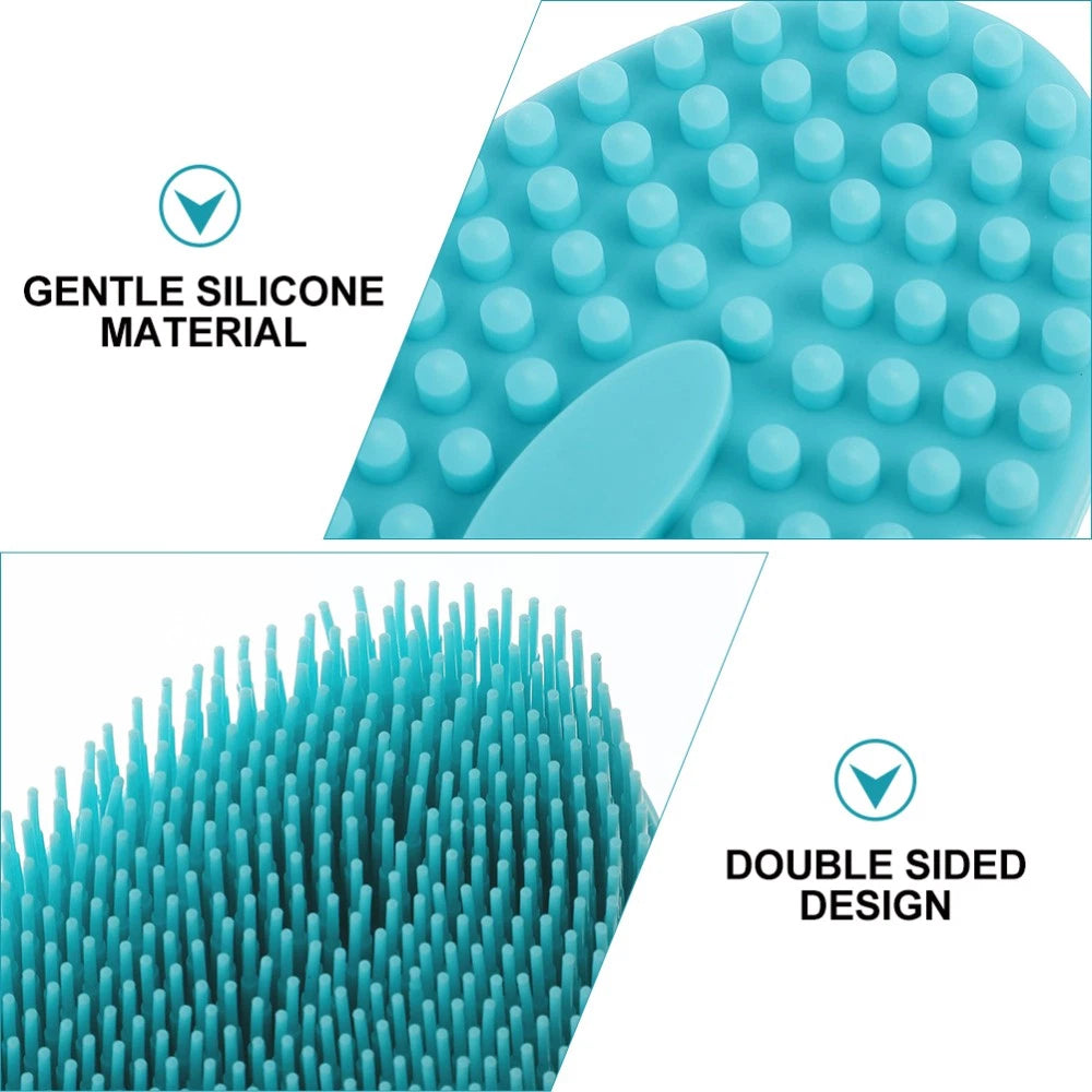 3pcs Baby Shampoo Brush Head Hair Scratcher Massager Silicone Bath Scrubber