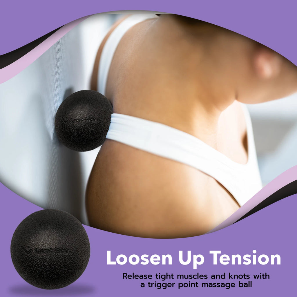 Back Stretcher Kit Cushion Pad, Massage Ball Resistance Band and Drawstring Bag