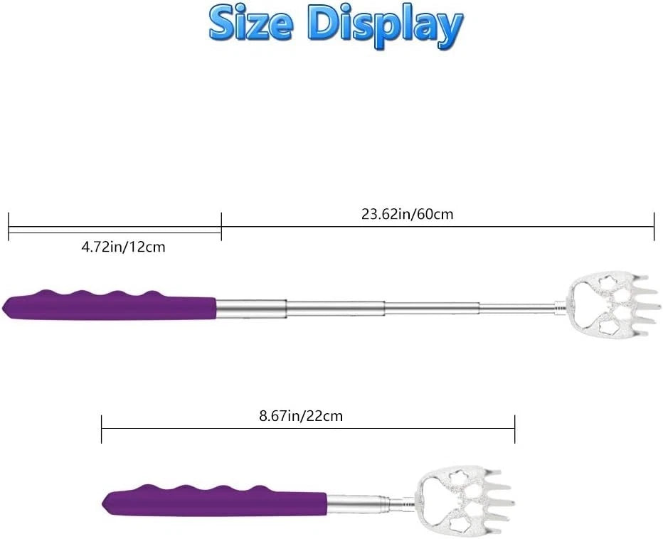 6 Pack Telescoping Bear Claw Back Scratchers - Multi-Color Portable Relief