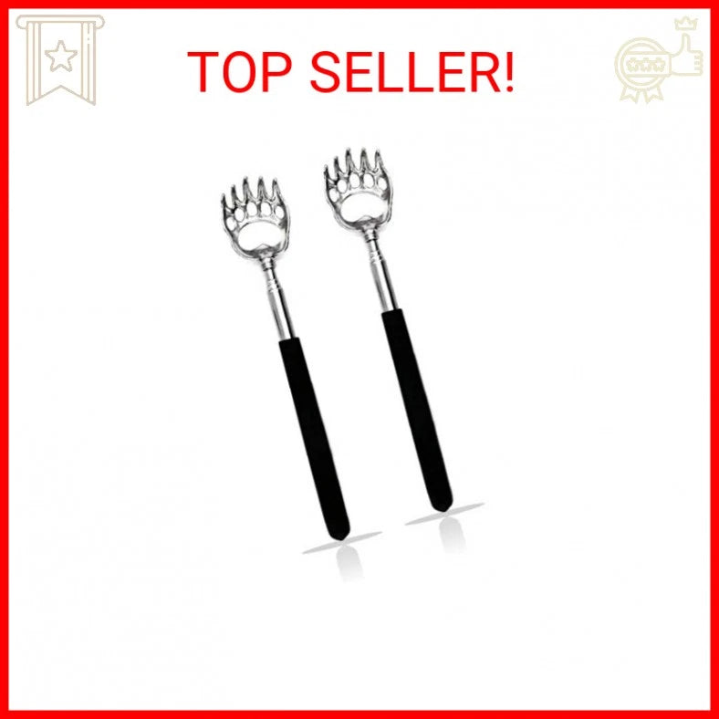 SQULIGT 2PCS Back Scratchers, Bear Claw Shaped Scratcher Extendable Metal Retrac