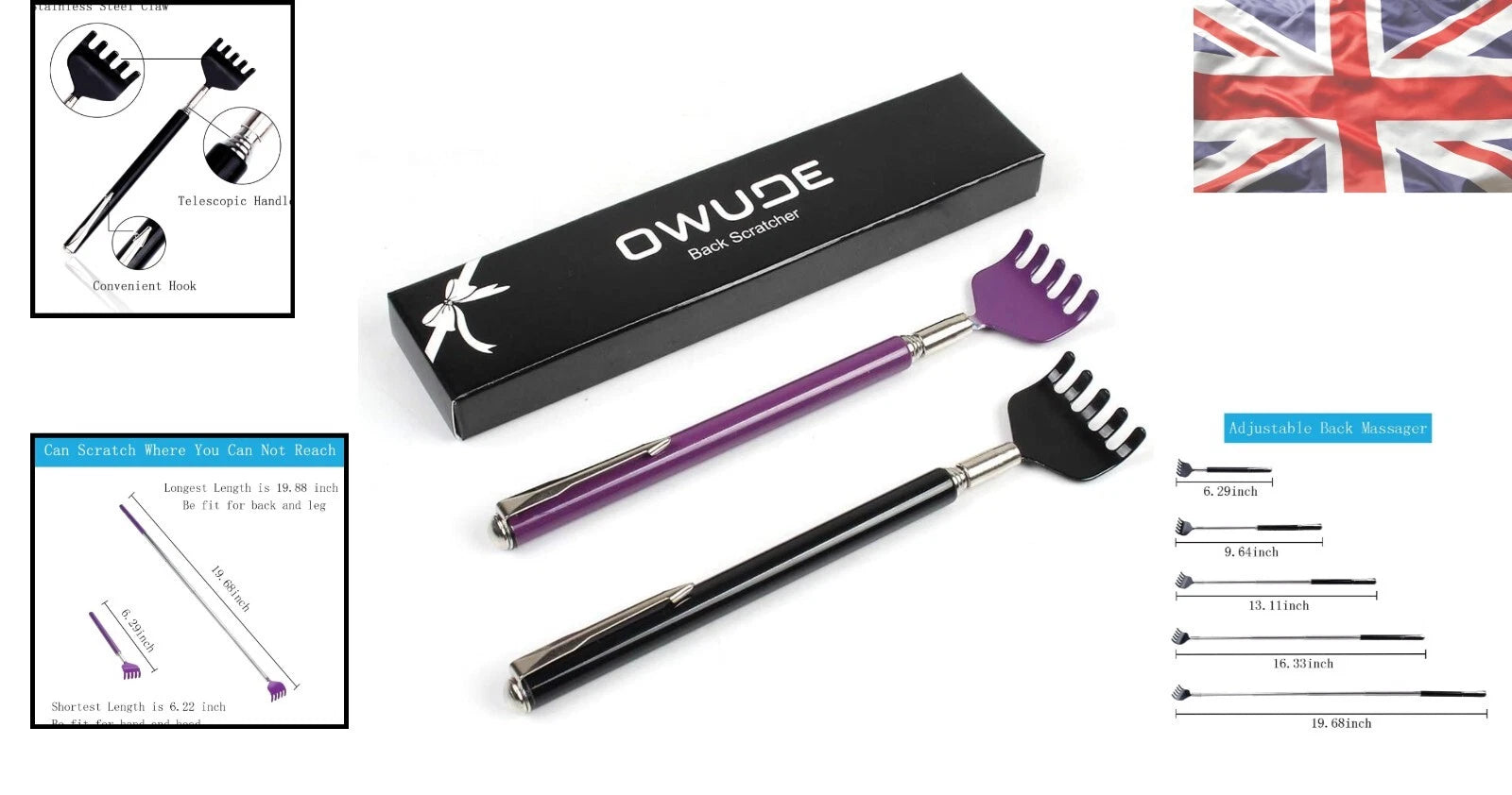 Elegant Portable Back Scratcher - Stainless Steel, Compact Design for Travel