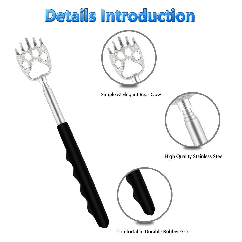 6 Pack Telescoping Back Scratcher - Bear Claw - Portable Extendable Backscr