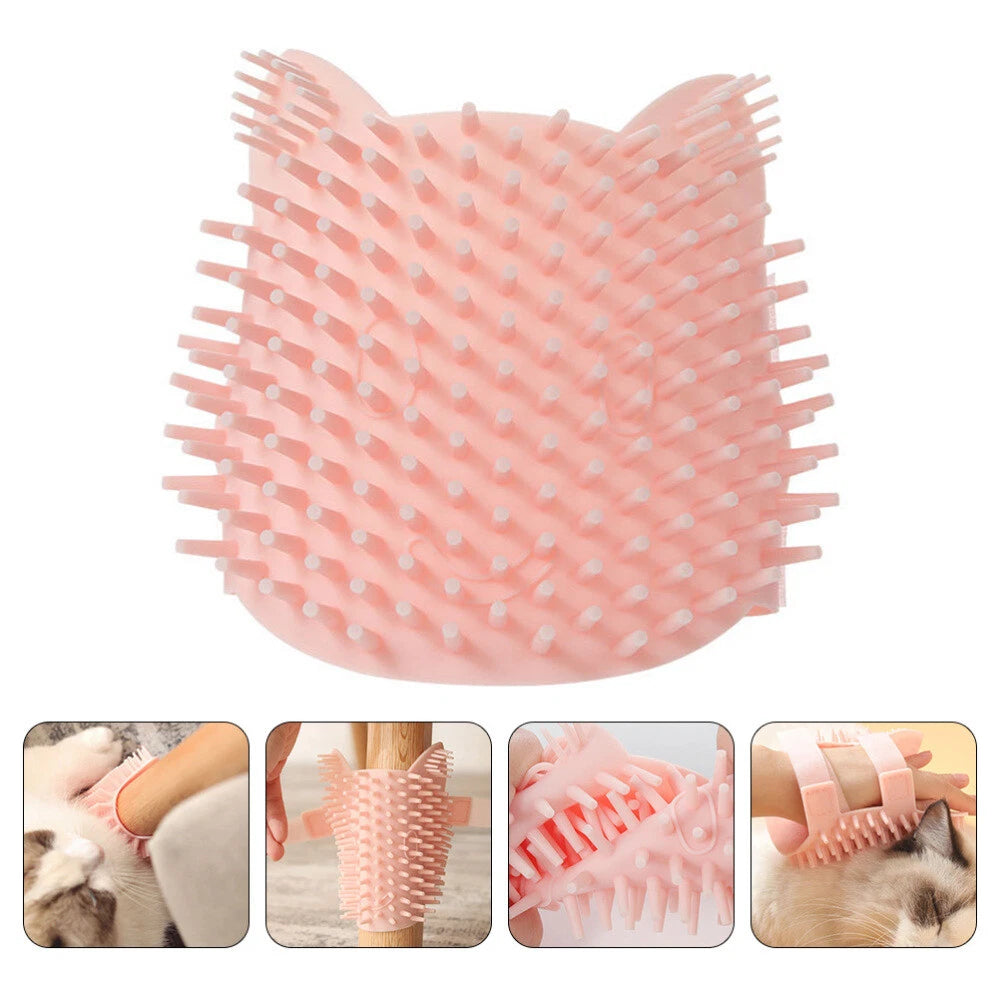 Cat Bow Scratcher Kitten Trimmer Brush Cat Delivers Pet Bath Brush-
