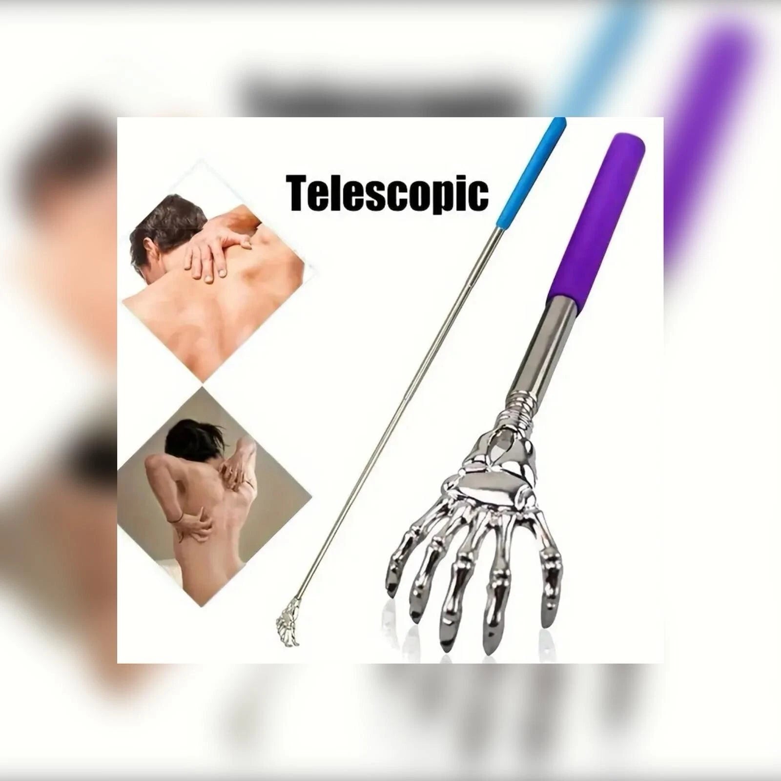 GRIP BEAR CLAW/RAKE BACK SCRATCHER Metal Extending Massager  Black x 2