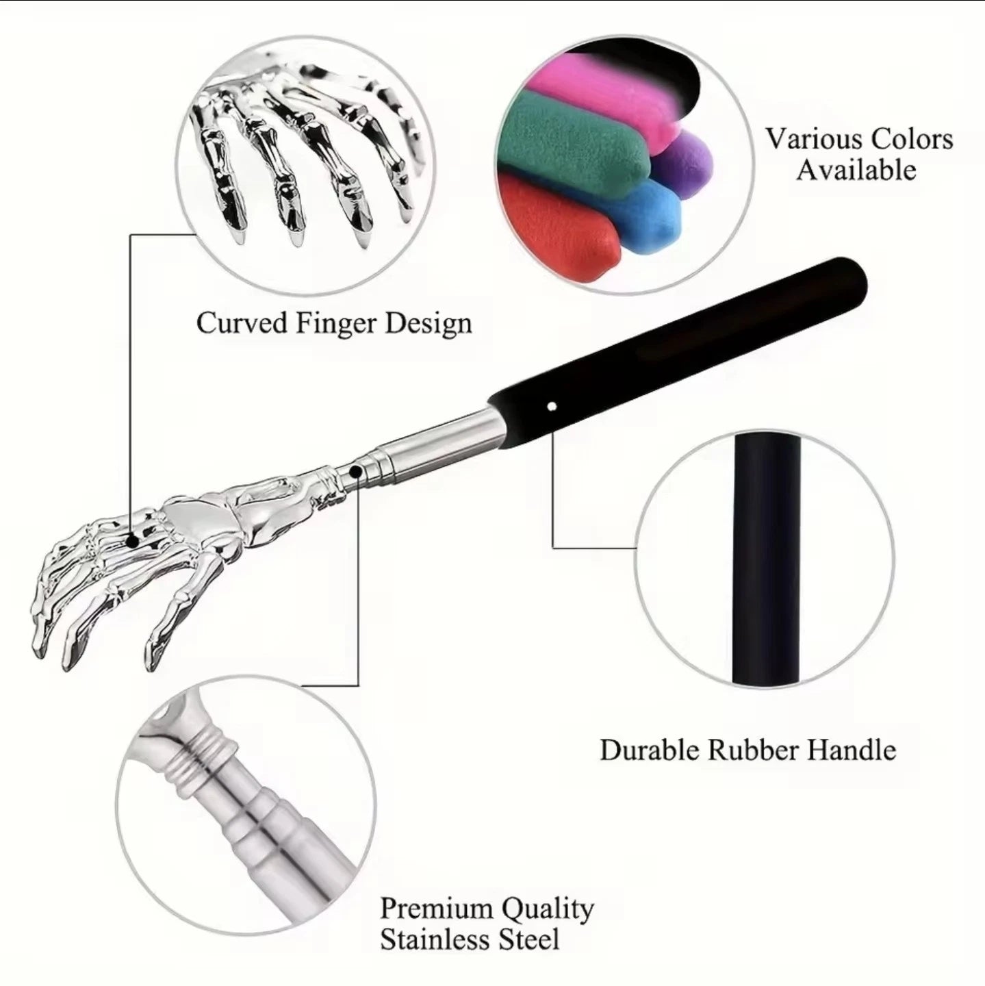 Back Scratcher Portable Extendable Stainless Steel Telescoping Back Scratcher