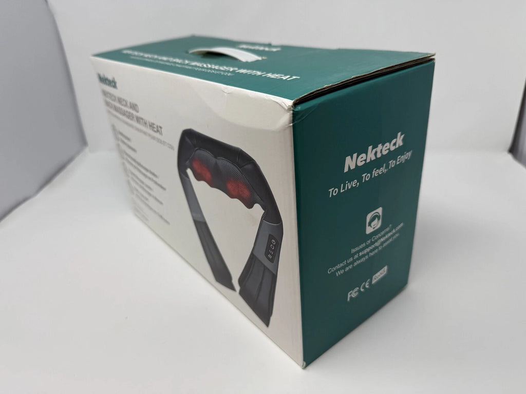 Nekteck Shiatsu Neck and Back Massager with Soothing Heat, Electric Deep