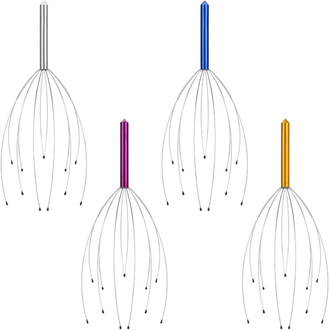4PCS Head Massager Scalp Handheld Scratcher Deep Relaxation Hair Stress Relief