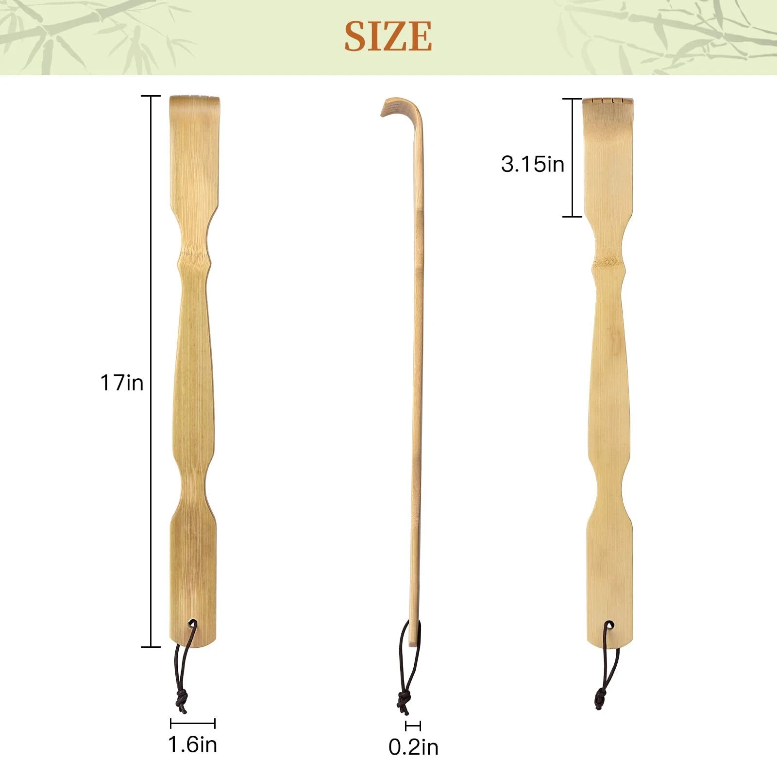 Bamboo Back Scratcher,100% Natural Bamboo Back Scratchers for Itching Relief