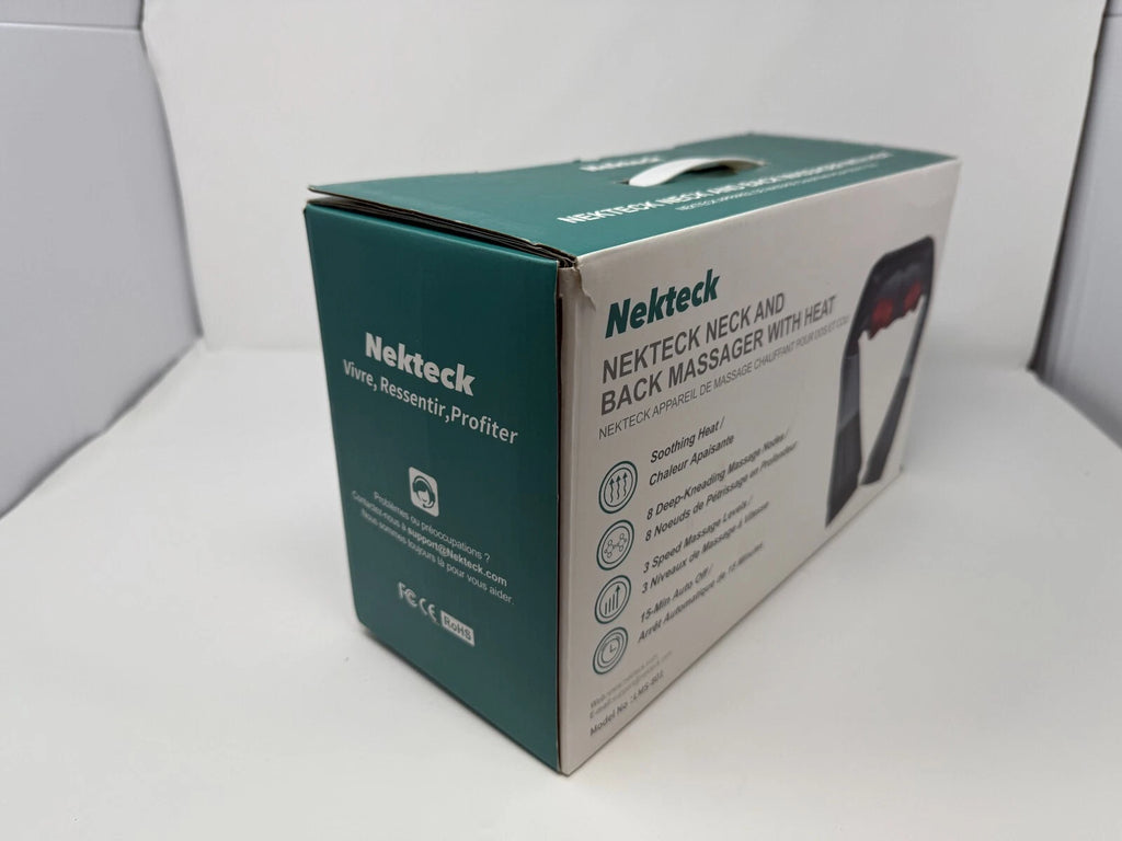 Nekteck Shiatsu Neck and Back Massager with Soothing Heat, Electric Deep