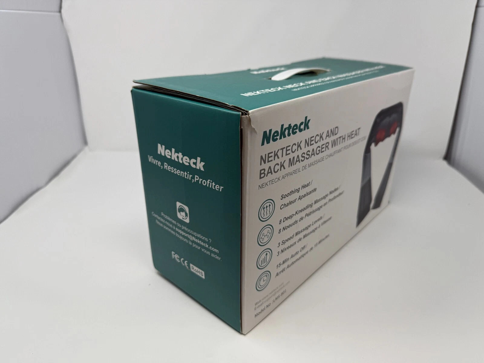 Nekteck Shiatsu Neck and Back Massager with Soothing Heat, Electric Deep