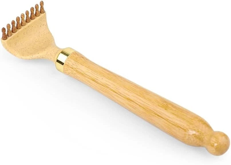 Bamboo Back Scratcher for Easy to Reach Itch Point Self-Therapeutic Telescopi...