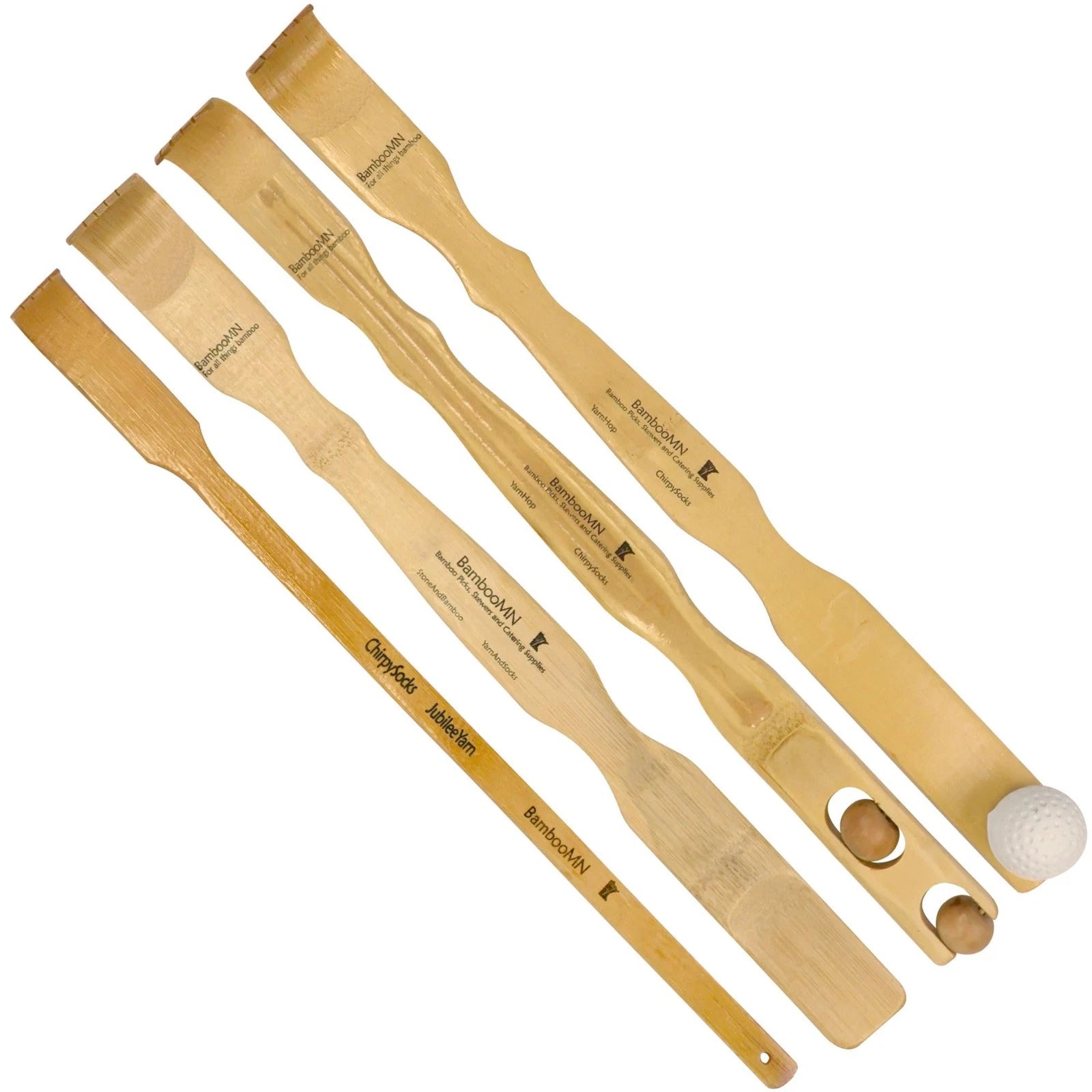 Bamboo 1x Back Scratcher Shoe Horn, 1x Smooth Ball, 1x Back Scratcher Bonger,...