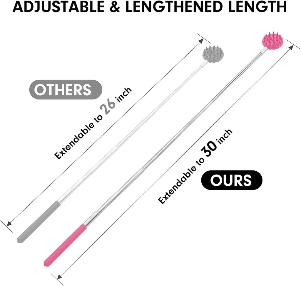 Back Scratcher with 4 Pcs Detachable Heads, Portable Extendable Backscratcher...