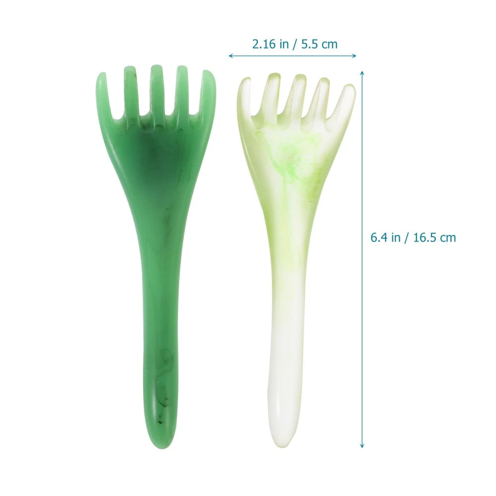 2 Pcs Head Therapy Comb Massage Claw Miss Resin Scalp Massager Scratcher Tool