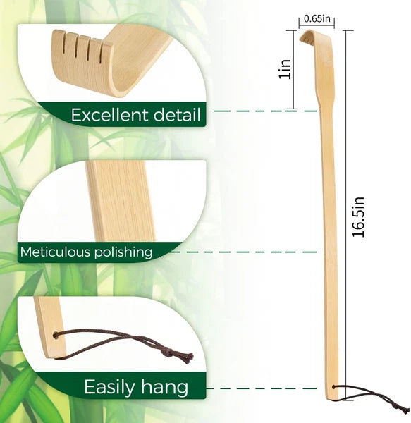 Renook 8 Pack Wooden Bamboo Back Scratcher, 16.5 Inch Long Handle Back...